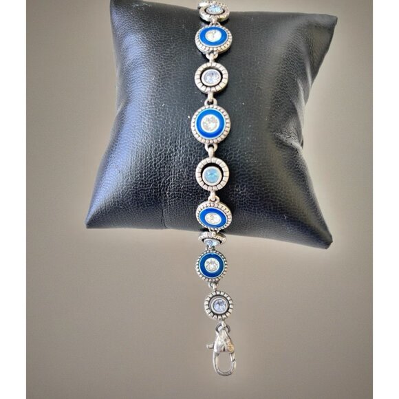 Brighton Halo Eclipse Bracelet Style JF4683 Silver & Blue without Tags Crystals - Picture 1 of 8